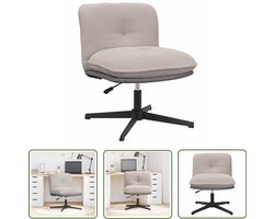 vidaXL Kantoorstoel - Bureaustoel - Bureaustoel lichtgrijs gekrulde wolachtige stof - Ergonomische Stoel - Draaibare Stoel - Comfortabele Stoel