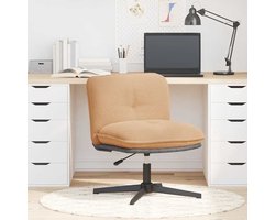 vidaXL Kantoorstoel - Draaibaar - Beige Stof