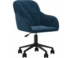 vidaXL - Kantoorstoel - draaibaar - fluweel - blauw
