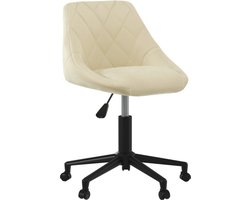 vidaXL - Kantoorstoel - draaibaar - fluweel - crèmekleurig
