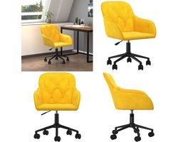 vidaXL Kantoorstoel draaibaar fluweel geel - Bureaustoel - Bureaustoelen - Stoel - Kantoorstoel