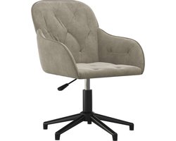 vidaXL - Kantoorstoel - draaibaar - fluweel - lichtgrijs