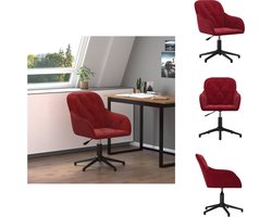 vidaXL - Kantoorstoel - draaibaar - fluweel - wijnrood