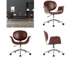 vidaXL - Kantoorstoel - draaibaar - kunstleer - bruin