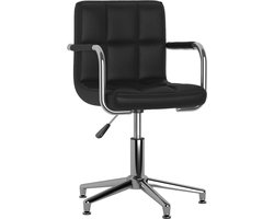 vidaXL - Kantoorstoel - draaibaar - kunstleer - zwart