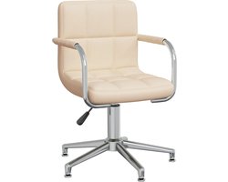 vidaXL - Kantoorstoel - draaibaar - stof - crèmekleurig
