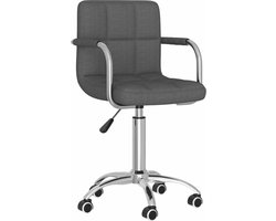 vidaXL - Kantoorstoel - draaibaar - stof - donkergrijs