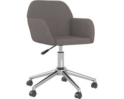 vidaXL - Kantoorstoel - draaibaar - stof - donkergrijs