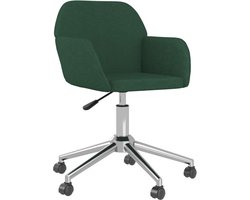 vidaXL - Kantoorstoel - draaibaar - stof - donkergroen