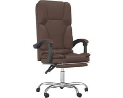 vidaXL - Kantoorstoel - massage - verstelbaar - kunstleer - bruin