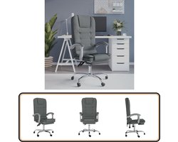 vidaXL - Kantoorstoel - massage - verstelbaar - stof - donkergrijs