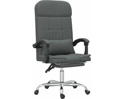 vidaXL - Kantoorstoel - massage - verstelbaar - stof - donkergrijs