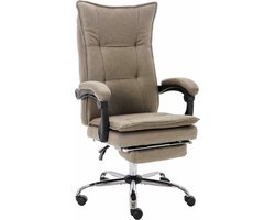 vidaXL - Kantoorstoel - stof - taupe