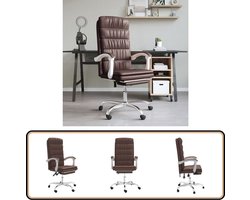 vidaXL Kantoorstoel - Verstelbaar - Kunstleer - Bruin Kantoorstoel - Bureaustoel - Ergonomische Stoel - Verstelbare Stoel - Bruine Stoel