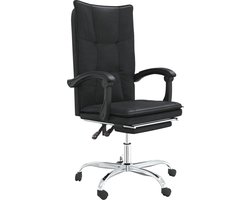 vidaXL - Kantoorstoel - verstelbaar - kunstleer - zwart