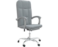 vidaXL - Kantoorstoel - verstelbaar - stof - lichtgrijs