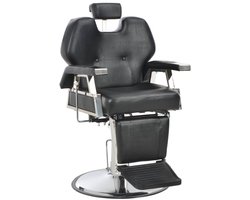vidaXL Kappersstoel - Zwart Kunstleer - Verstelbaar Kappersstoel - Barber Chair - Salontafel - Kapperstool - Barbershop Stool