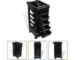 vidaXL Kappert Trolley - Kapperstrolley - Kapperstrolley op wieltjes kunststof - Kapperswagen - Stylingkar - Beautytrolley