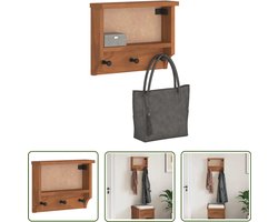 vidaXL Kapstok - Wandkapstok - Wandkapstok SANDNES 45x12x35 cm massief grenenhout - Entreehal - Kledingopbergen - Garderobe