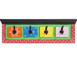 vidaXL - Kapstok - Zwart - 80 - x - 25 - x - 2 - cm - Massief - Mango - Hout