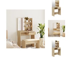 vidaXL Kaptafel - Kaptafels - Kap Tafel - Make-up Tafel - Kaptafel met spiegel 74,5x40x141 cm sonoma eikenkleurig