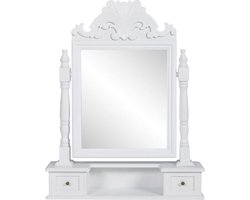 vidaXL - Kaptafel - met - draaiende - rechthoekige - spiegel - MDF