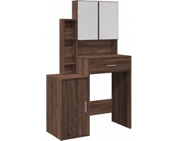 vidaXL - Kaptafel - met - kastje - 80x35x132 - cm - bruin - eikenkleur