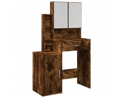 vidaXL - Kaptafel - met - kastje - 80x35x132 - cm - gerookt - eikenkleurig