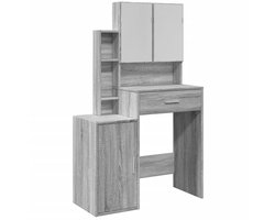 vidaXL - Kaptafel - met - kastje - 80x35x132 - cm - grijs - sonoma - eikenkleurig