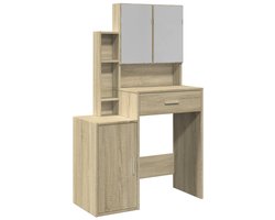 vidaXL - Kaptafel - met - kastje - 80x35x132 - cm - sonoma - eikenkleurig