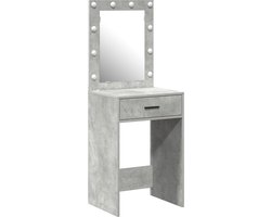 vidaXL - Kaptafel - met - lade - Beton - Grijs - 50 - x - 41 - x - 135 - cm - Bewerkt - hout