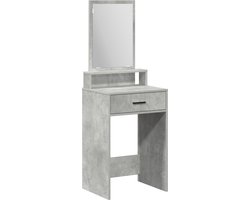 vidaXL - Kaptafel - met - lade - Beton - Grijs - 50 - x - 41 - x - 140 - cm - Bewerkt - hout