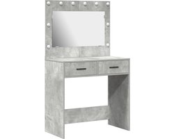 vidaXL - Kaptafel - met - lade - Beton - Grijs - 78,5 - x - 41 - x - 135 - cm - Bewerkt - hout