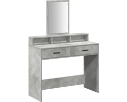 vidaXL - Kaptafel - met - Lade - - - Betonnen - Grijs, - 100x41x140 - cm