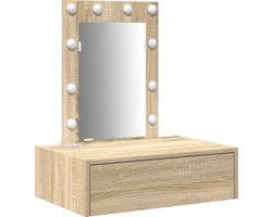 vidaXL - Kaptafel - met - lade - met - opslag - Bruin - 60 - x - 40 - x - 70 - cm - Bewerkt - hout