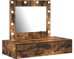 vidaXL - Kaptafel - met - lade - met - opslag - Bruin - 83 - x - 40 - x - 70 - cm - Bewerkt - hout