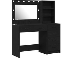 vidaXL - Kaptafel - met - lade - Zwart - 78.5 - x - 41 - x - 135 - cm - Bewerkt - hout