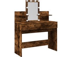 vidaXL - Kaptafel - met - LED - 100x40x130 - cm - gerookt - eikenkleurig