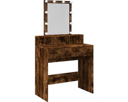 vidaXL - Kaptafel - met - LED - 80x41x144,5 - cm - gerookt - eikenkleurig