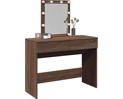 vidaXL - Kaptafel - met - LED-verlichting - 100x40x130 - cm - bruin - eikenkleurig