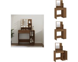 vidaXL - Kaptafel - met - LED-verlichting - 86,5x35x136 - cm - bruin - eikenkleur