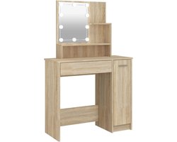 vidaXL - Kaptafel - met - LED-verlichting - 86,5x35x136 - cm - sonoma - eikenkleurig