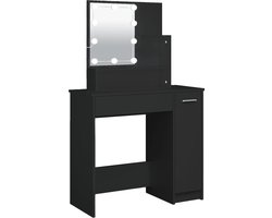 vidaXL - Kaptafel - met - LED-verlichting - 86,5x35x136 - cm - zwart