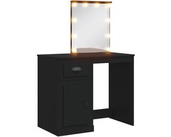 vidaXL - Kaptafel - met - LED-verlichting - 90x42x132,5 - cm - zwart