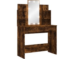 vidaXL - Kaptafel - met - LED-verlichting - 96x40x142 - cm - gerookt - eikenkleurig
