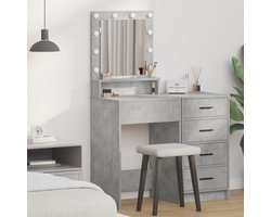 vidaXL - Kaptafel - met - LED-verlichting - - - Betonnen - grijs - - - 50x41x135 - cm