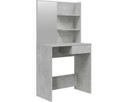 vidaXL - Kaptafel - met - spiegel - 74,5x40x141 - cm - betongrijs
