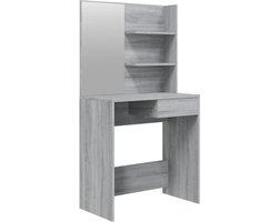 vidaXL - Kaptafel - met - spiegel - 74,5x40x141 - cm - grijs - sonoma - eikenkleurig