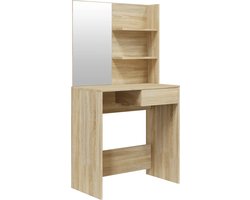 vidaXL - Kaptafel - met - spiegel - 74,5x40x141 - cm - sonoma - eikenkleurig