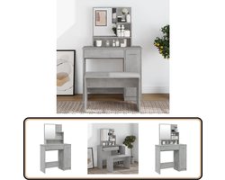 vidaXL Kaptafel met Spiegel - Betongrijs Kaptafel - Make-up Tafel - Dressingtable - Badkamermeubilair - Beton Grijs